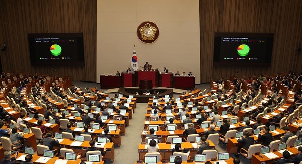 25일 오후 국회는 본회의를 열고 소부장특별법 등을 처리했다. [사진=연합뉴스]